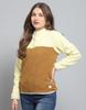 ROCK.IT From House of Monte Carlo Womens Self Design Brown Mock Neck Full Sleeve Sweatshirt