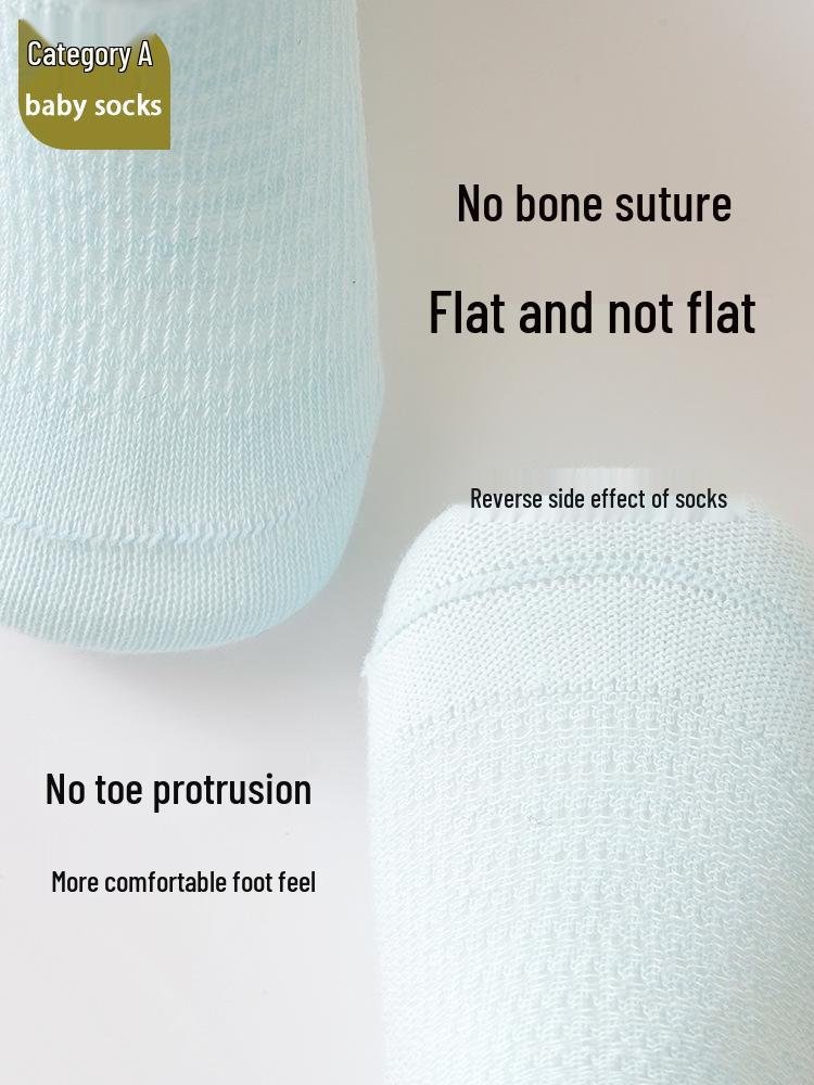 Summer Baby Girl Cartoon Mesh Socks - Breathable Combed Cotton, Seamless and Non-binding