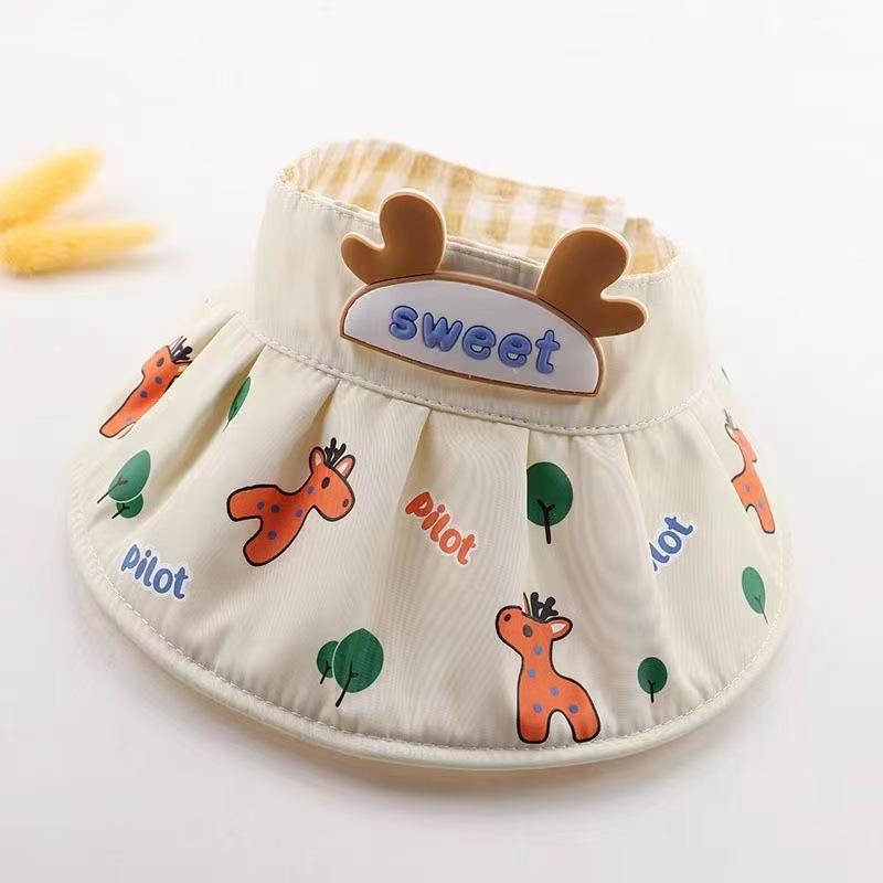 Children's UV Protection Sun Hat with Large Brim - Breathable, Lightweight, Baby Giraffe Design for Boys & Girls
