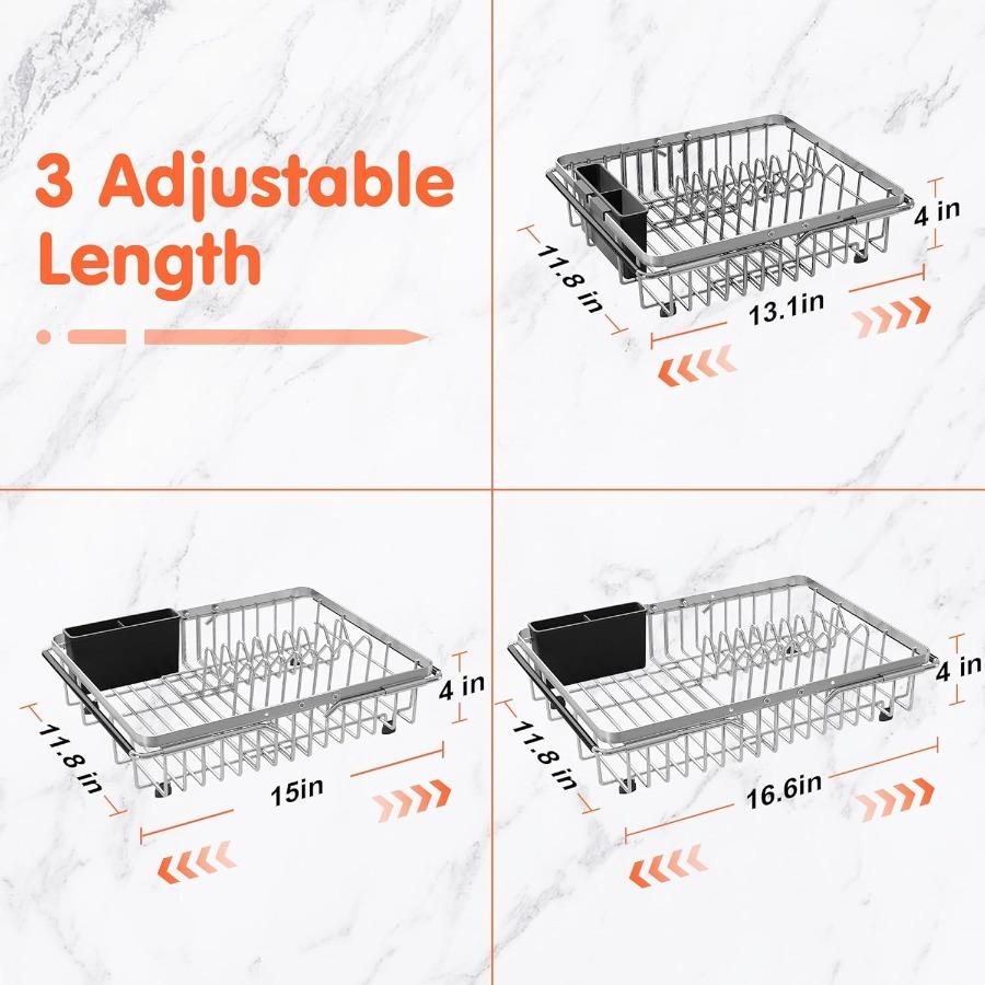 Dish Drying Rack In Sink Expandable 13.116.6 D Stainless Steel Dish Drainers for Kitchen Sink Retractable Over Sink Dish Rack D