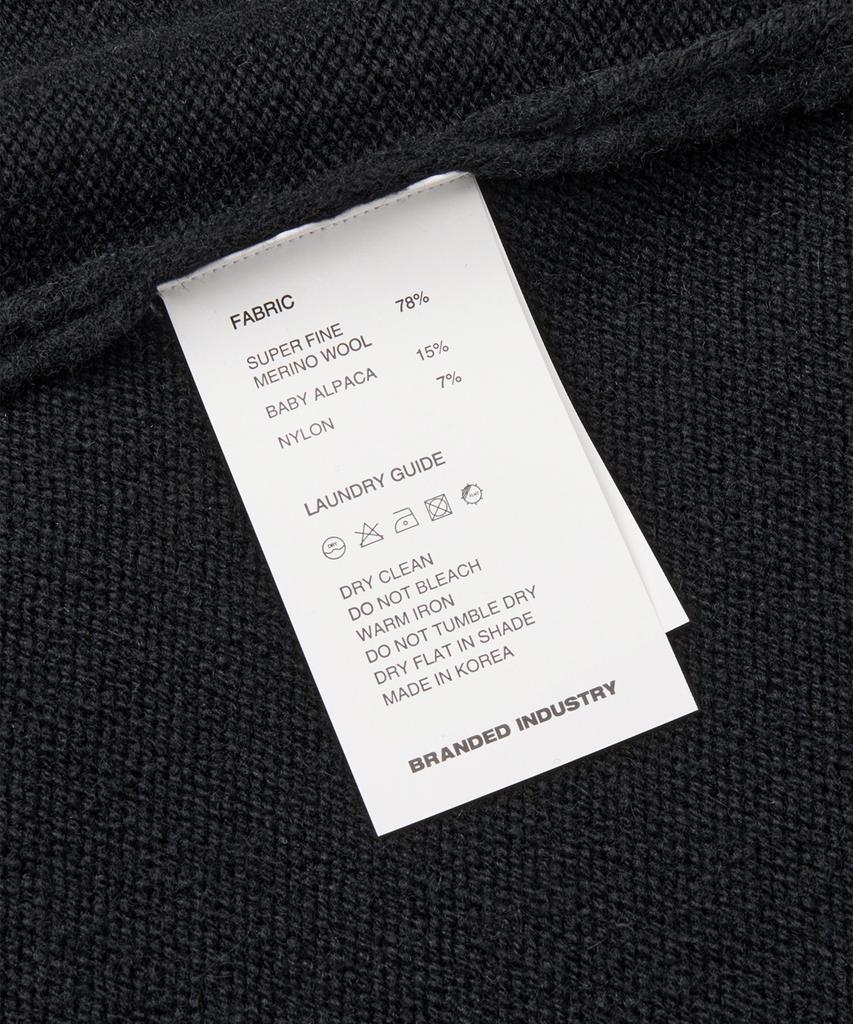 Branded Brushed Alpaca Cardigan [Black]