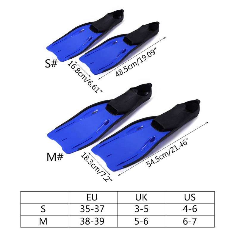 Scubas Diving Gear Full Foot Long Silicone Fins Snorkeling Swimming Diving Floating Fins TPR Non-Slip Swimming Flippers