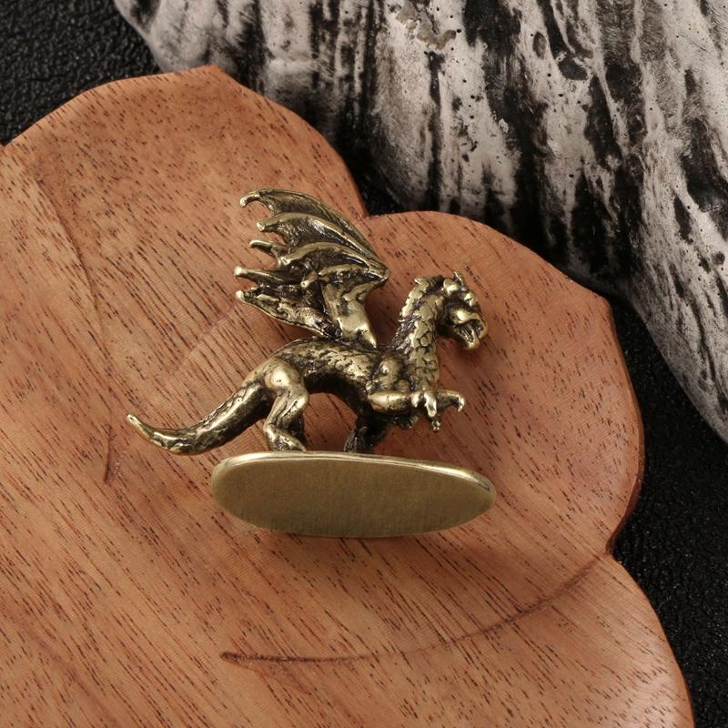 Massives Messing Warcraft Pterosaurier Drache Kleine Statue Desktop Ornament Mythische Bestie Figuren Retro Heim Feng Shui Dekoration