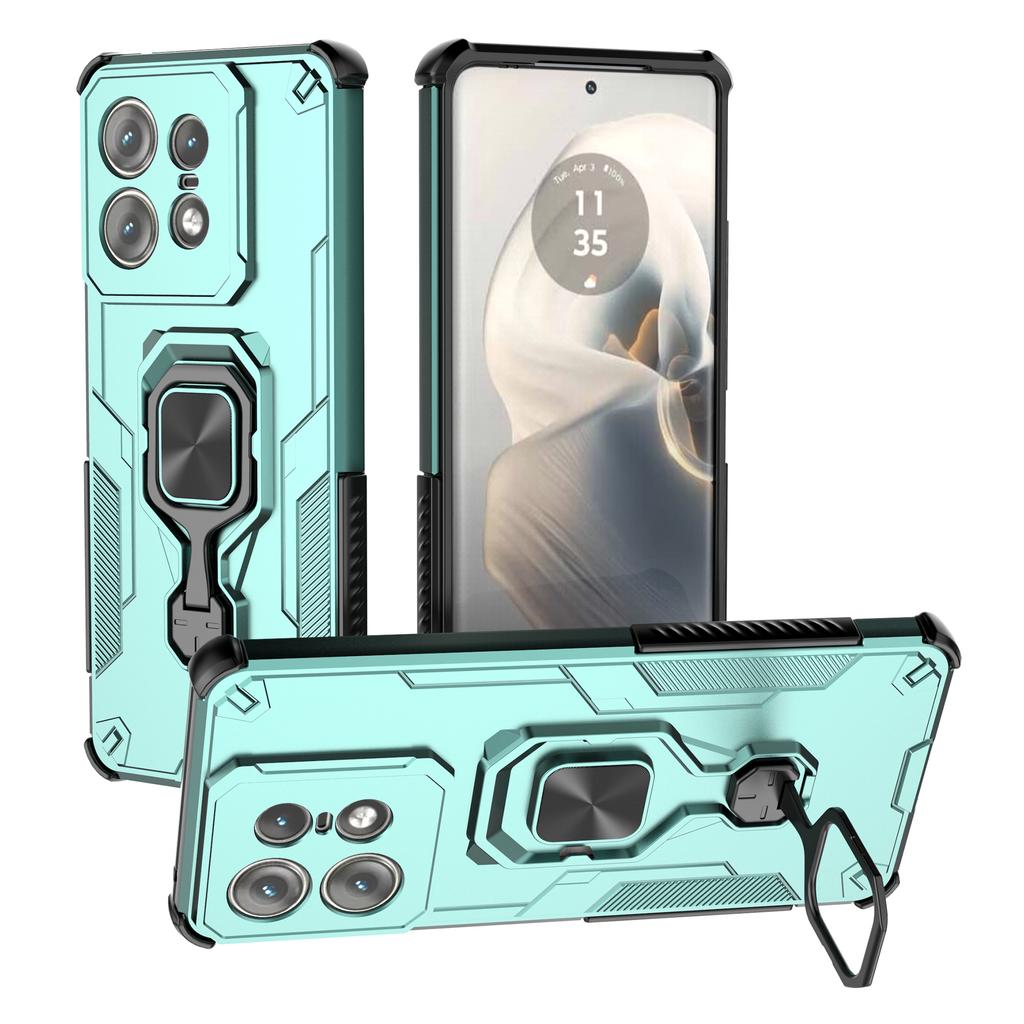 For Motorola Edge 50 Pro 5G Case Rotatable Ring Kickstand PC + TPU Shockproof Phone Cover