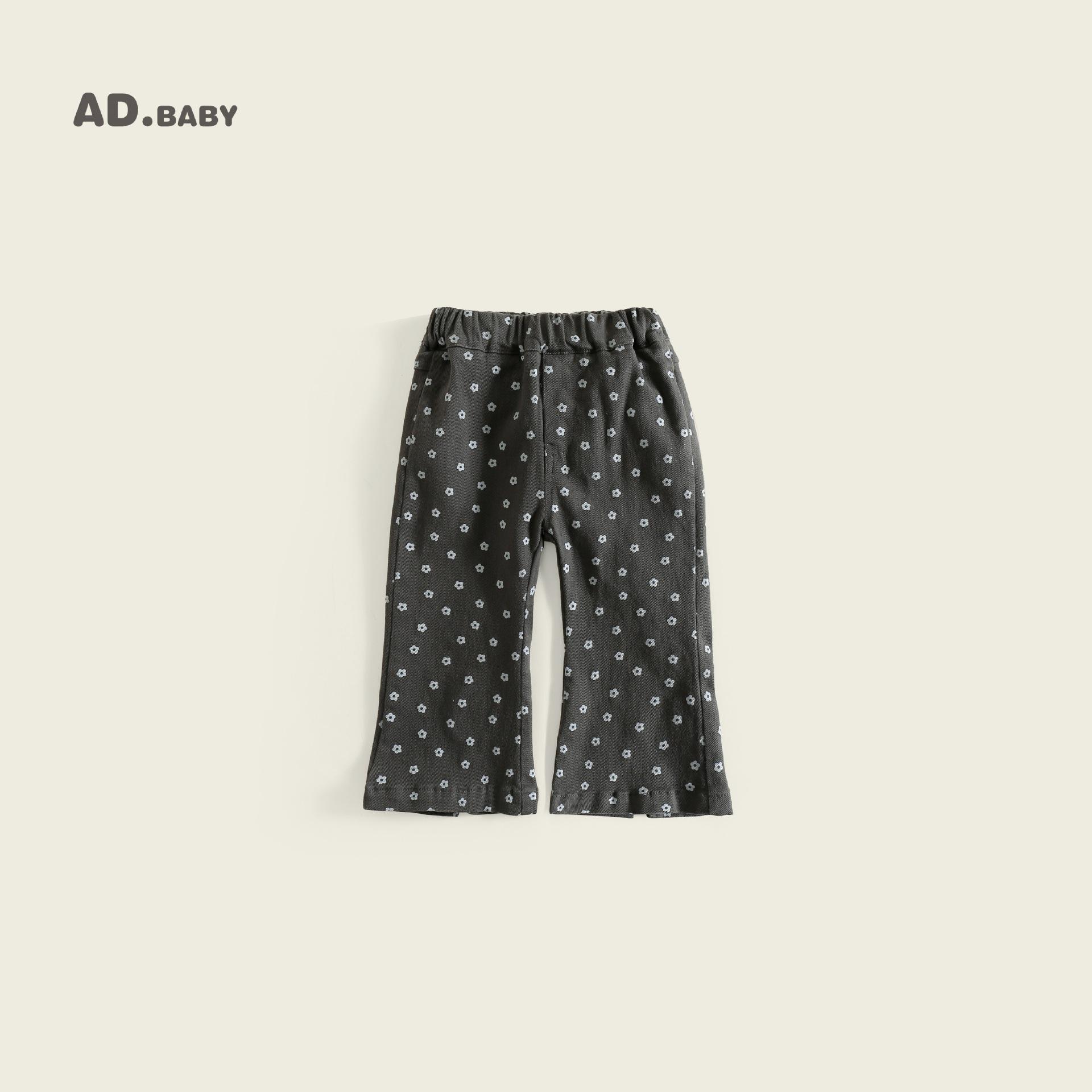 

2025 Осень Девочки Лесной Стиль Широкие Брюки Клеш - Повседневная Одежда в Корейском Стиле 80 cm темно-серого