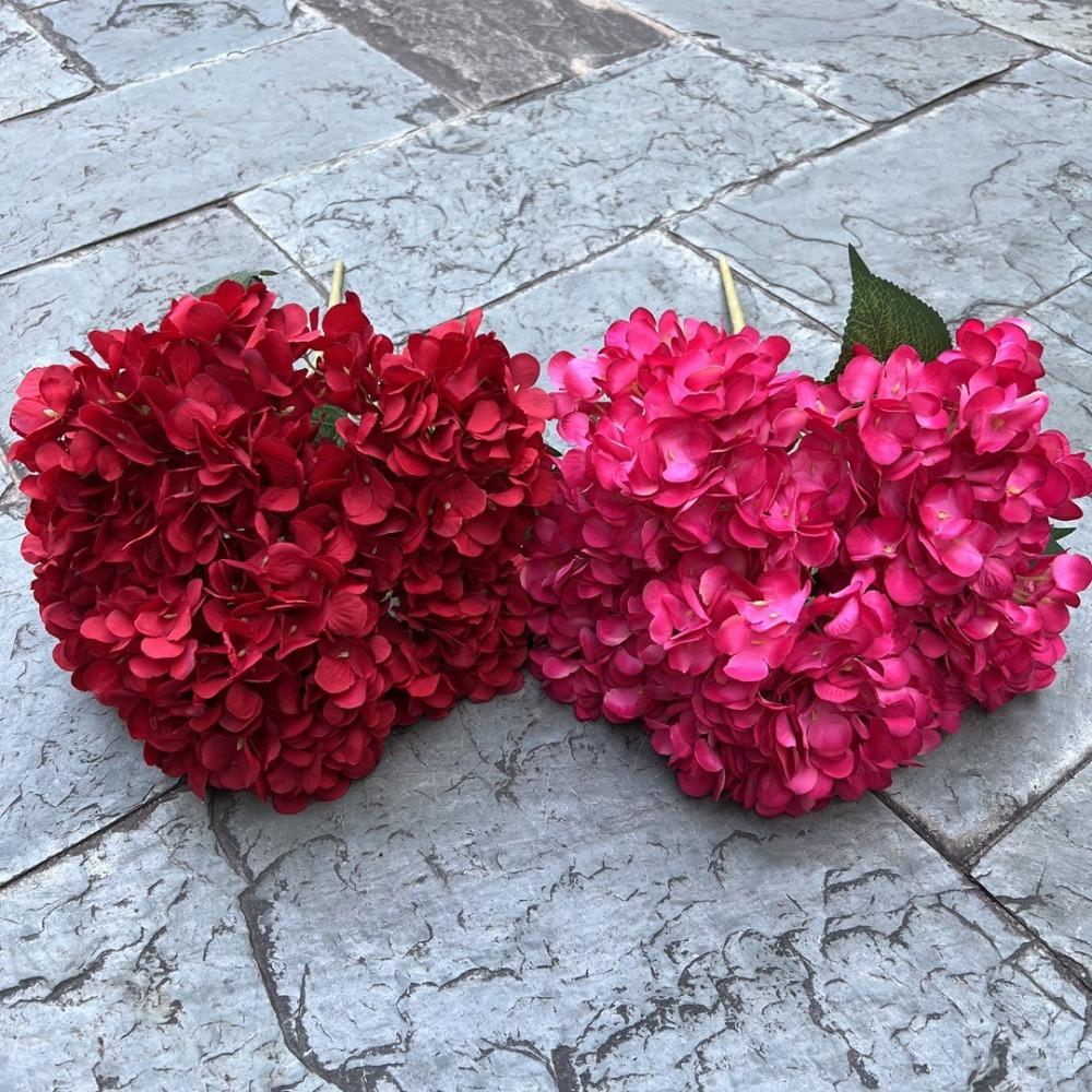 Silk Fake Hydrangea Flowers Large Size Simulated Wedding Floral  for Home Party Wedding
