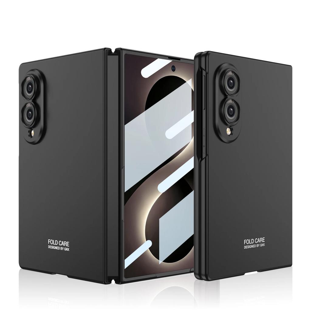 Hand Feel Casing For Samsung Galaxy Z Fold 8 Wide Case Protective with Front film Metal Feel Mobile Phone Back Cover
