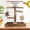 Parrot Stand Rack Solid Wood Swing Prickly Ash Feeder Water Game Platform