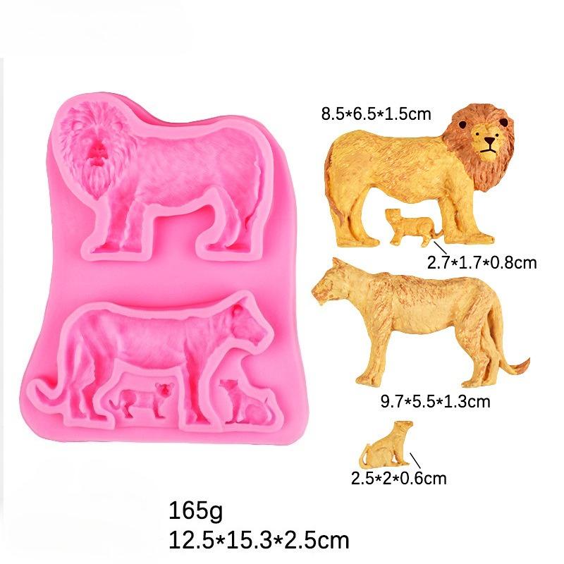 3D Jungle Animals Giraffe/Lion/Elephant Silicone Mold Fondant Chocolate Mould Cake Decorating Tools DIY Clay Bakeware Model