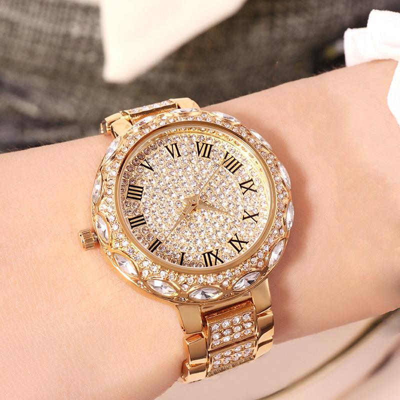High-Value Gypsy Women'S Watch Light Luxury Diamond-Encrusted Waterproof Steel Belt Quartz Watch