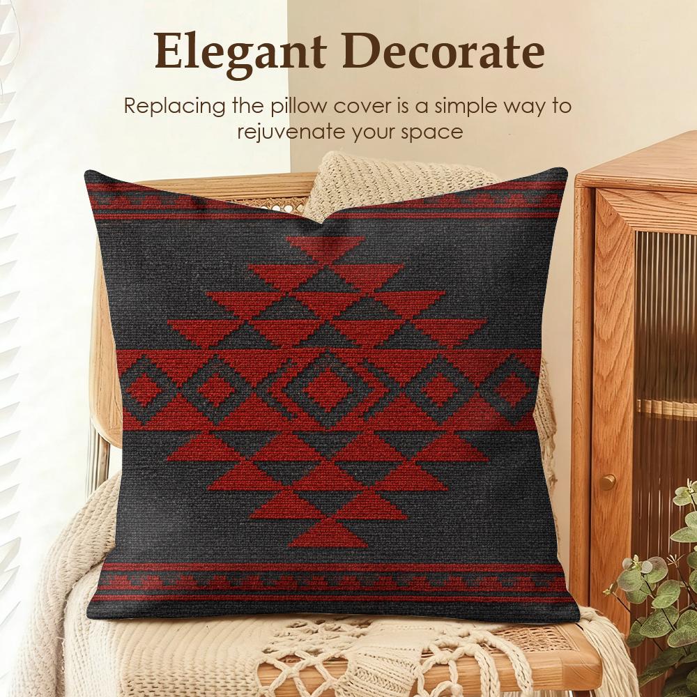 Navajo Print Pattern Cushion Cover Natural Linen Organic Fabric DoubleSided Printing Sofa Home Decor Gift Pillow Case