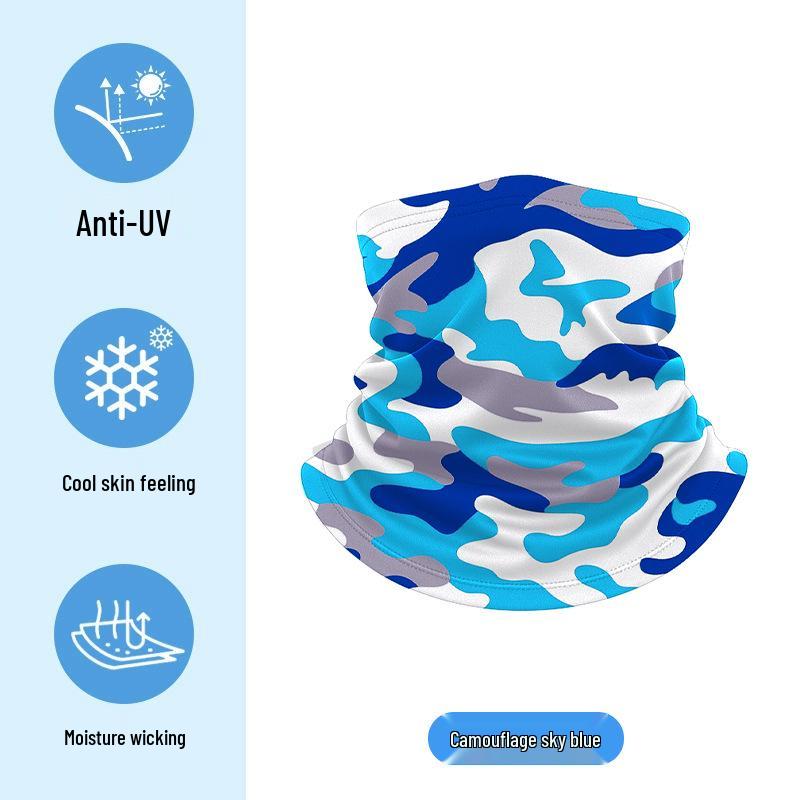 Dětský letní kreslený nákrčník z ledového hedvábí - UV ochrana a multifunkční šátek na hlavu pro cyklistiku