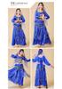 Women's Long Sleeve Indian Belly Dance Performance Costume with Short Sleeve Long Skirt