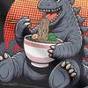 Godzillaed Eating Ramen Men T Shirt Funny Tees Short Sleeve Crewneck T-Shirt 100% Cotton Gift Idea Clothes