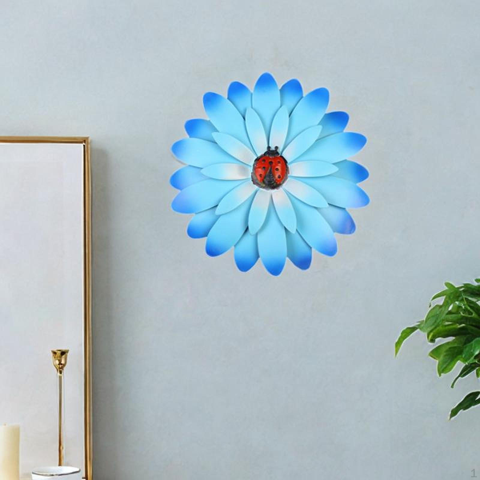 

Металлический цветочный настенный декор 20,5 см, современные, простые в установке, подвесные художественные милые цветы, украшения для синий