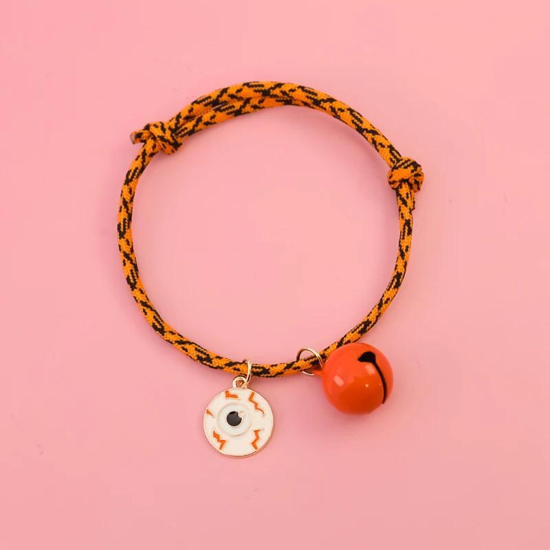 Halloween Pet Collars, Hand Woven Pumpkin Ornaments, Dog and Cat Collars