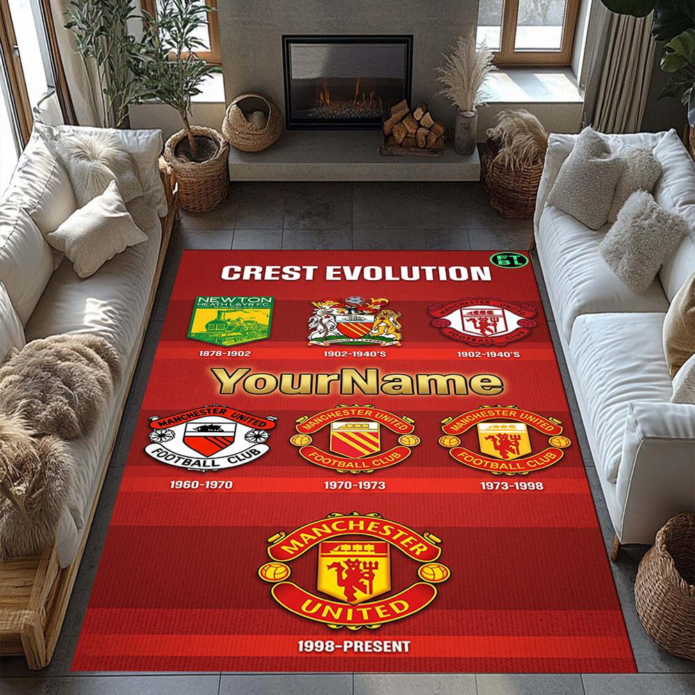Manchester Customizable Name Carpet Design for Playrooms Kitchen Bedrooms Outdoor Antislip Carpet Anime Office Decor Perfect Gift for Friends & Family