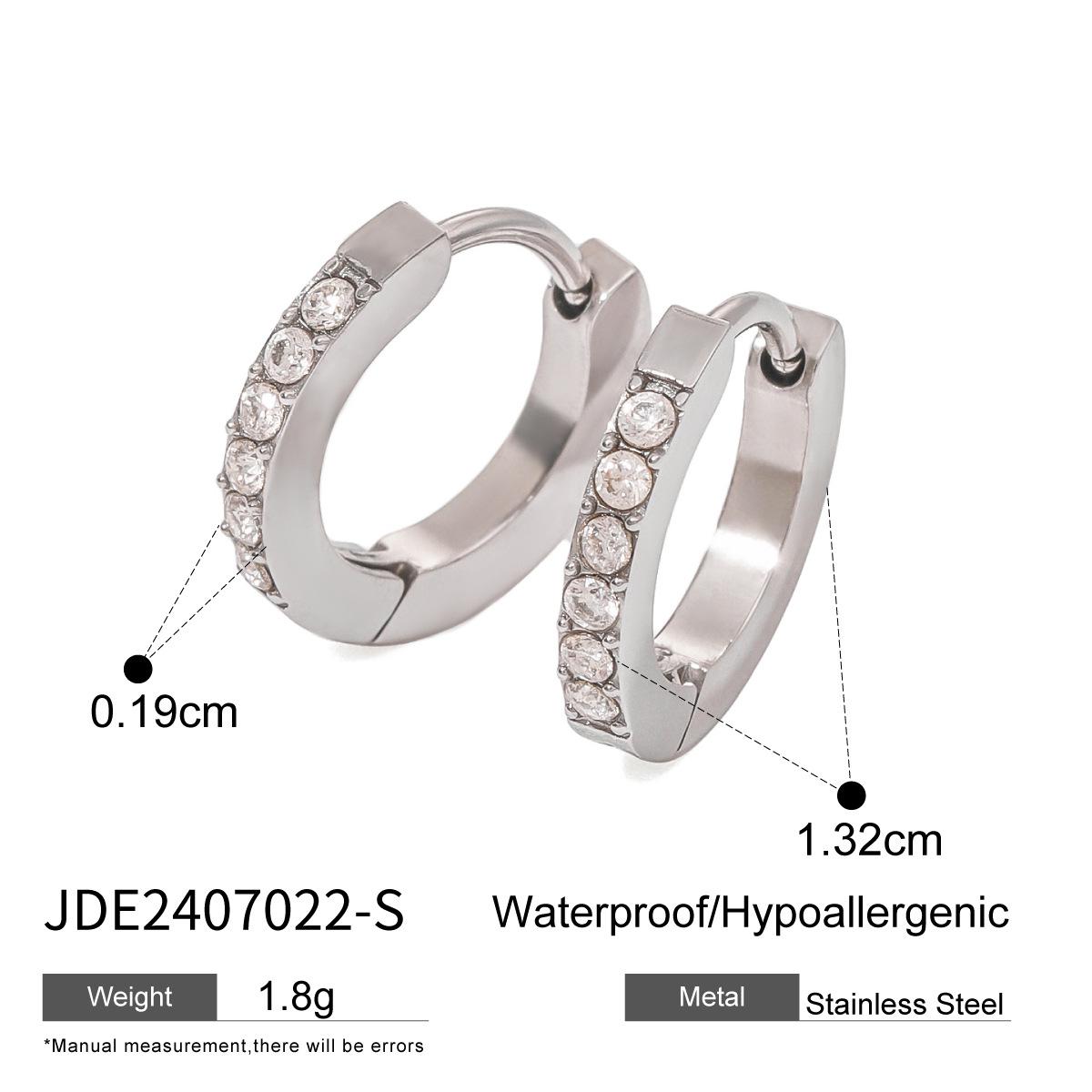 

Chic 18k Gold Zircon Inlaid Faceted Stainless Steel Earrings for Women