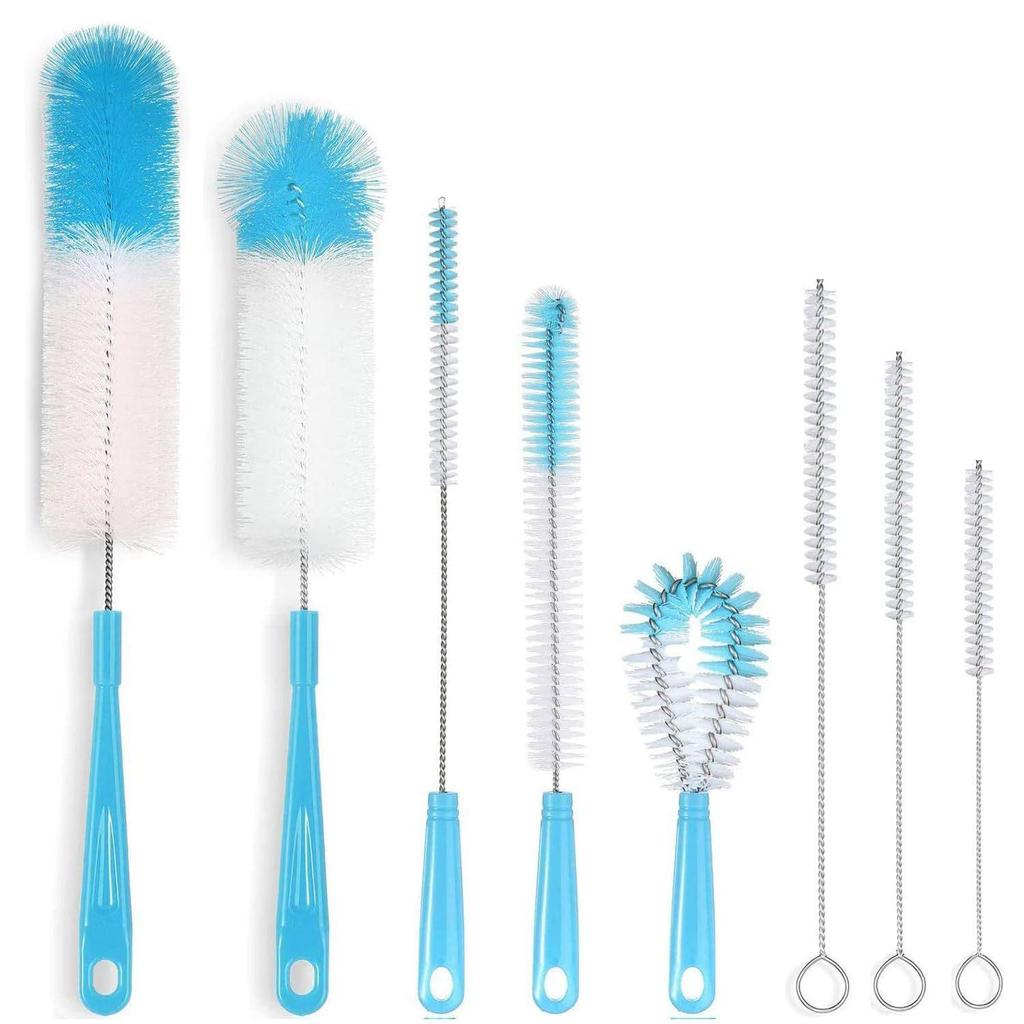 8X Zestaw Szczotek do Słomek Czyścik Butelka Szklana Rurka Rurka Mała Długa Czyszczenie