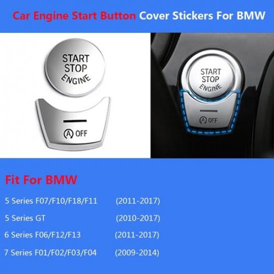 For BMW 5 6 7 F10 F07 F06 F01 Car Engine Ignition Start Stop Button Cover Trims