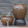 Handcrafted Ceramic Fish Tank with Waterfall Filtration - Chinese Style Aquatic Decor