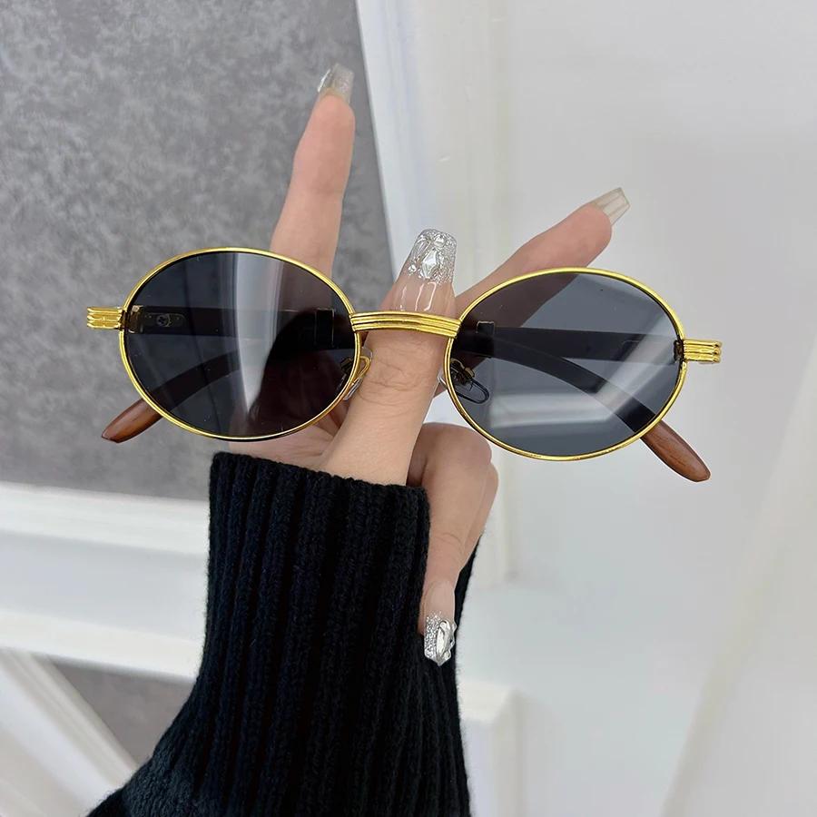 Designer Brand Oval Sunglasses Women Men Classical Small Frame Round Sun Glasses Female Mirror Colors Elegant Fashion