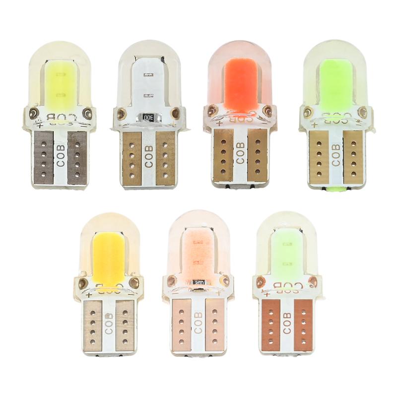 10Pcs 4-Core T10 COB Crystal Silicone Short W5W Diffuse High Brightness Wide Light,Interior Position Light License Plate Light