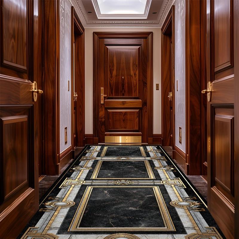 Retro Nordic Aisle Carpet Runner Non-slip Long Corridor Mats Washable Porch Entry Doormat Luxury Living Room Hallway Area Rugs