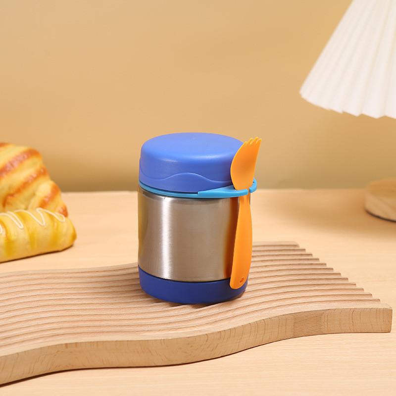 300ml Stainless Steel Insulated Mug With Spoon Anti-skid Bottom Modern Design Vacuum Insulated