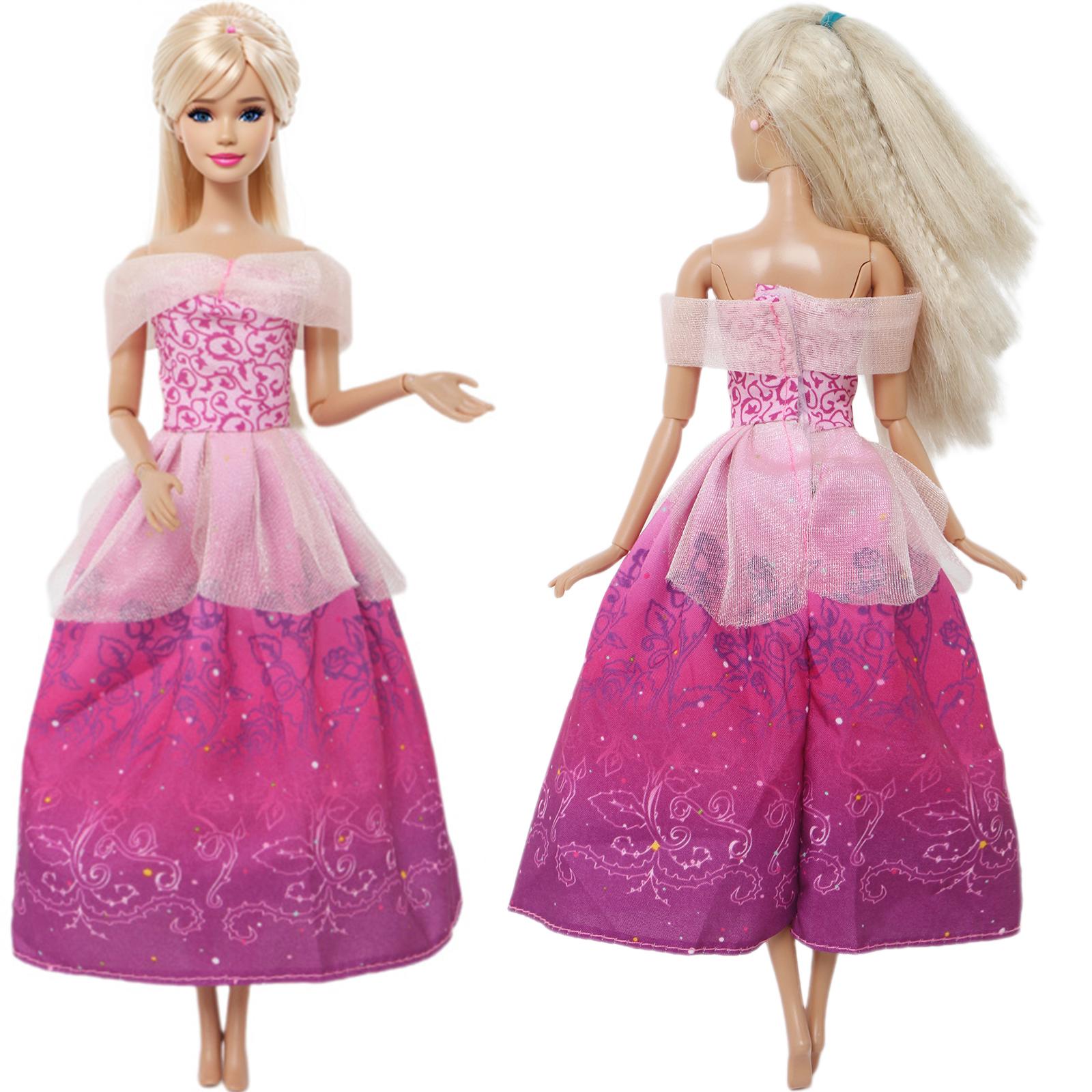 

1x Наряды принцессы для куклы, вечерние бальные платья, одежда для 30-сантиметровой куклы, аксессуары 1/6, куклы 11,5 дюймов, игрушка для девочки(НЕТ КУКЛ) ярко-розовый