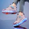 Flashing Roller Sneaker Outdoor Indoor Skating Shoes Detachable Kids Skates Breathable Boys and girls fashion Flying Shoes