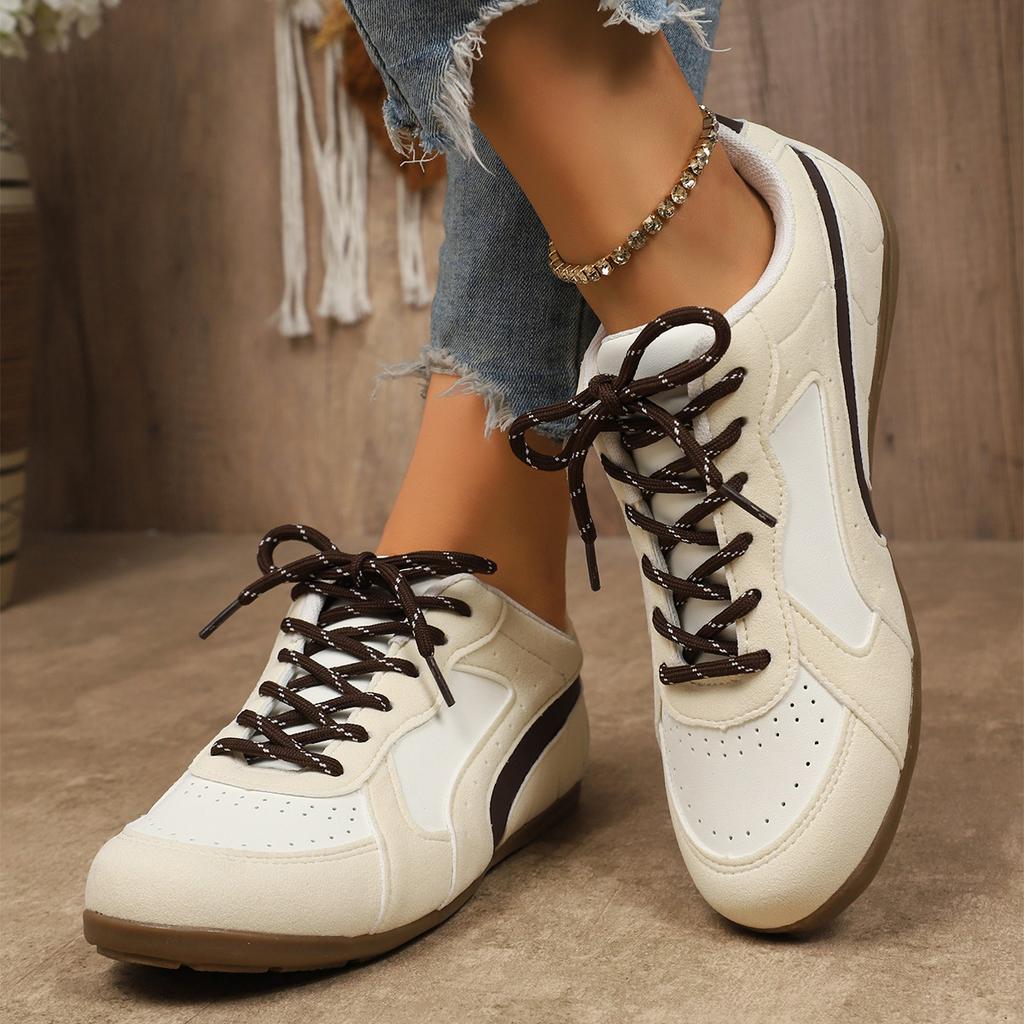 Spring new flat-bottomed color matching German training shoes women's lace-up sports shoes casual shoes women's Forrest Gump shoes