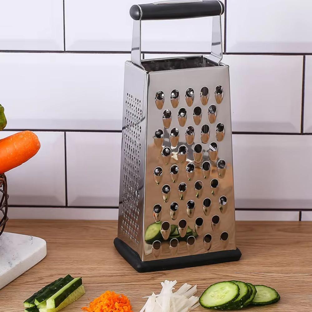 Stainless Steel 4-Sided Cheese Grater Tower Multifunctional Vegetable Shredder  Cooking