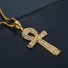 2026 Jewelry Fashion Trend Inlaid Zircon Men's Exquisite Gift Jewelry Necklace Egypt Anhe Key Pendant