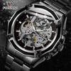 Orologio Meccanico Automatico Forsining Cinturino in Acciaio Vuoto Luminoso Orologio da Uomo Moda Orologio Meccanico