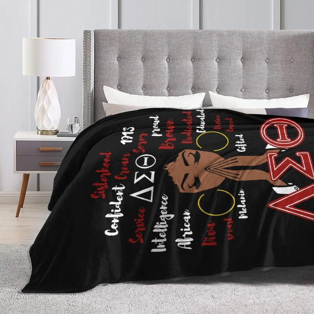 3D Print Delta Sorority Sigma Theta Dst Blanket Sofa Cover Throw Blanket Fleece Tapestry Warm Bed Blankets For Bedroom Couch