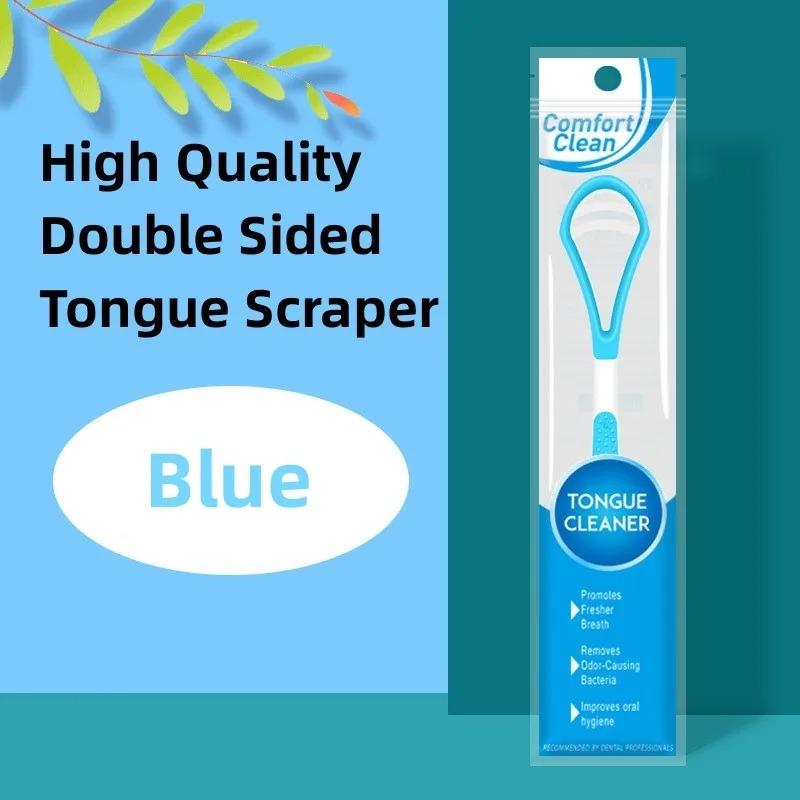 Ys00044-Tongue Coating Brush Tongue Scraper Cleaner Cleaning Brush Health Care Toothbrush Double-Sided Tongue Scraper 1 Pcs