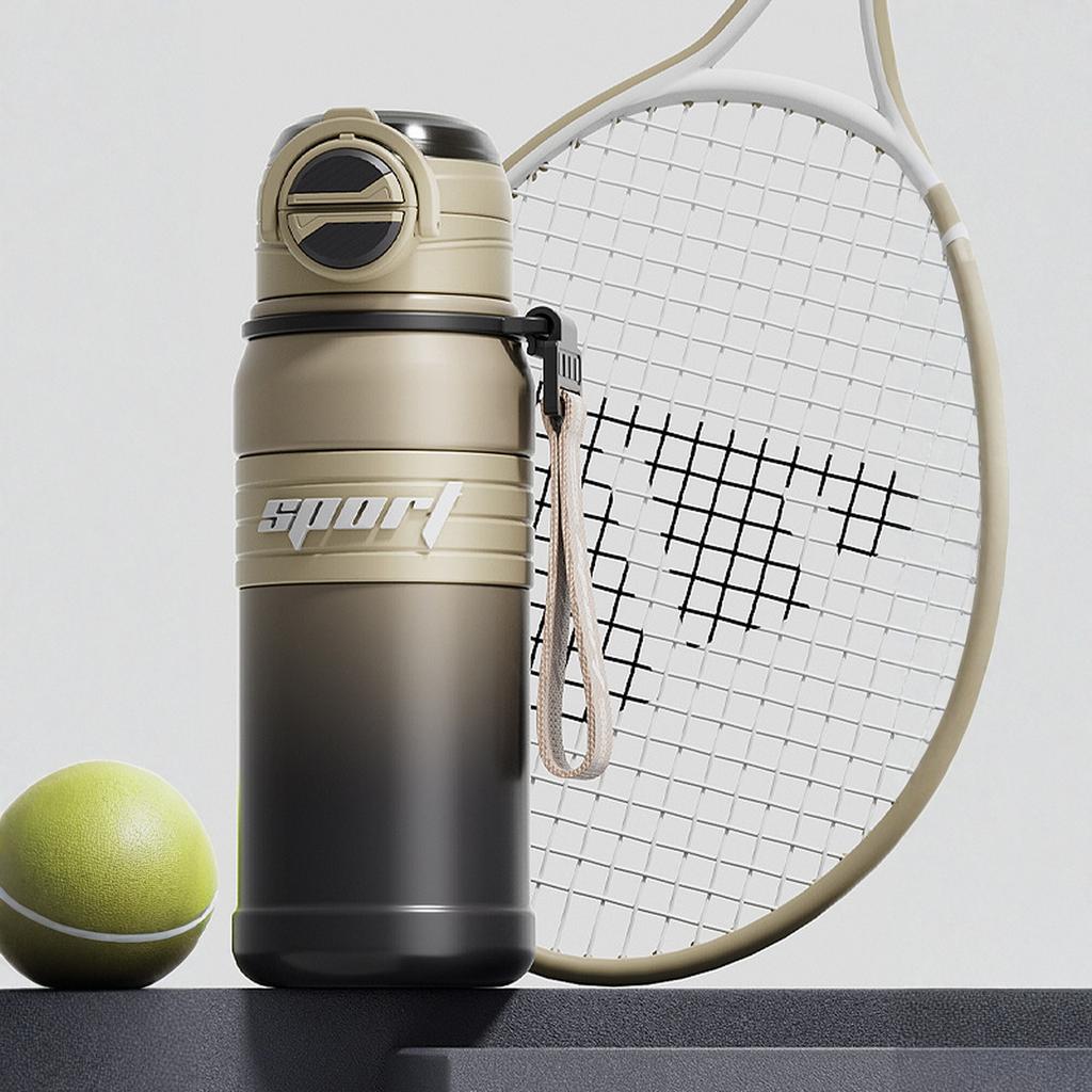 Water Bottle with Spout - 24 Ounce, Sandstone - Vacuum Insulated Water Bottle with Lid