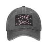Baseballkappen mit Kirschblütenmotiv, modische Jeanshüte, verstellbare Casquette, Streetwear-Baseball-Cowboyhut für Unisex