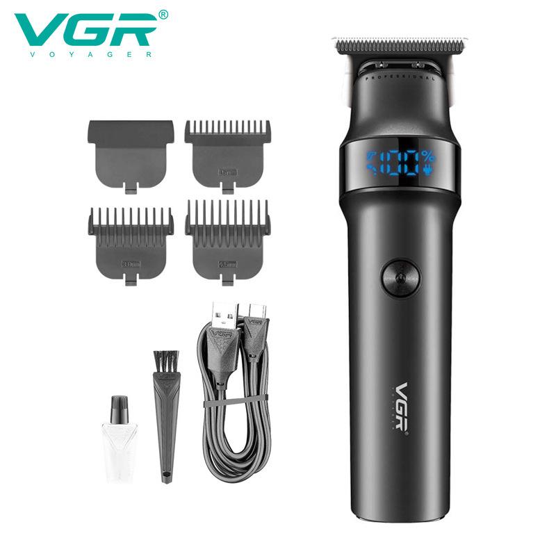Original VGR V-987 Professioneller Bart- und Haarschneider für Männer Elektrischer Haarschneider Wasserdichter Gesichts-Trimmer Haarschneidemaschine mit LED-Digitalanzeige