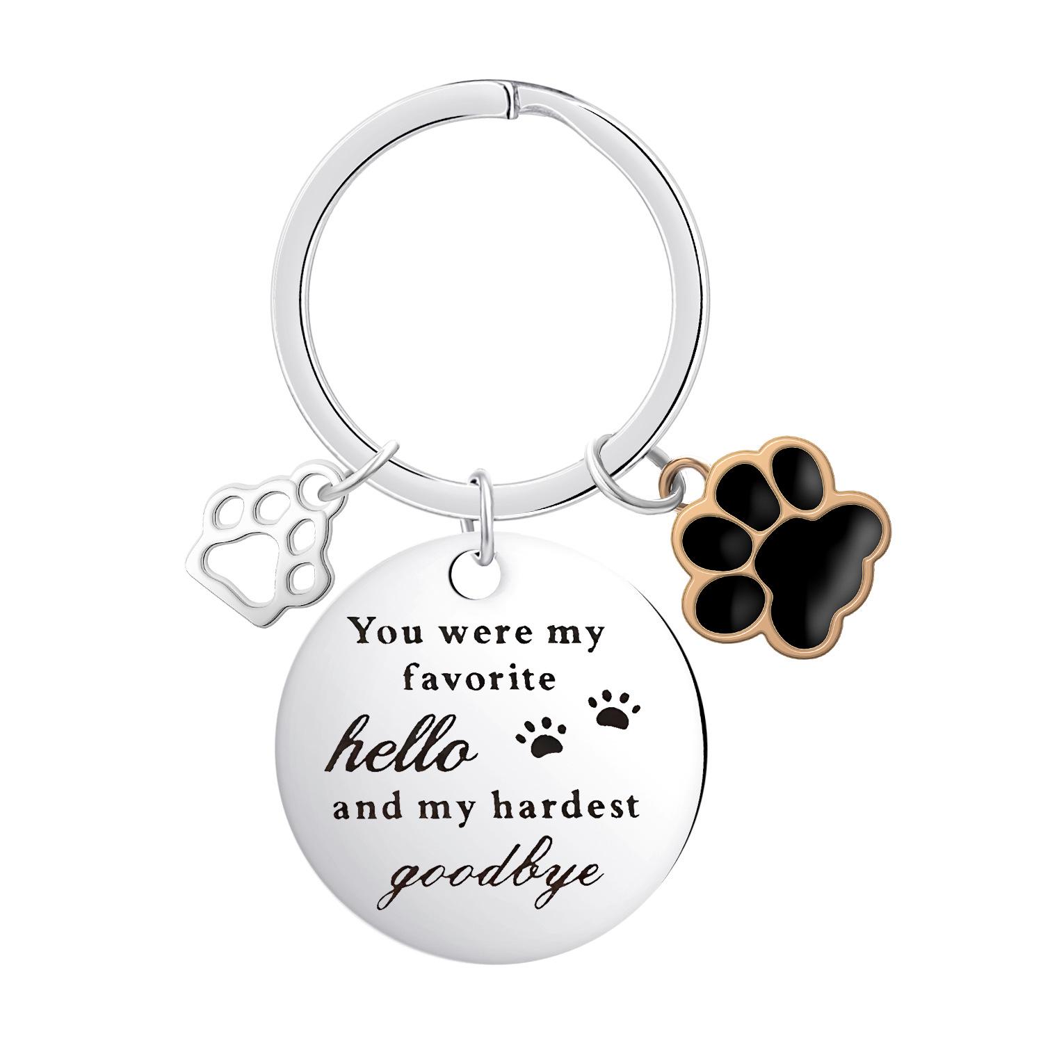 Stainless Steel Engraved Dog Tag Keychain for Pet Lovers & Lost Dog Owners