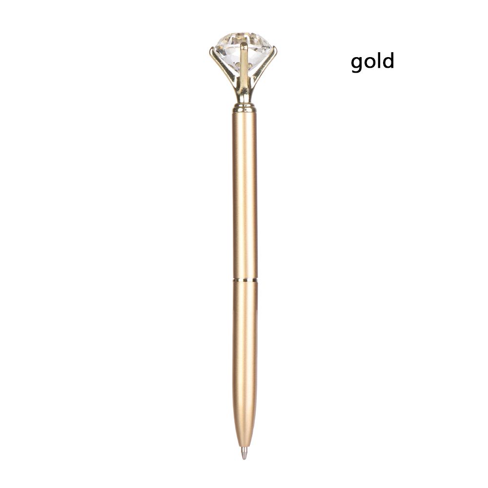 

Гладкая цветная алмазная ручка-роллер, светодиодная металлическая шариковая ручка, фирменный инструмент, хрустальная шариковая ручка gold