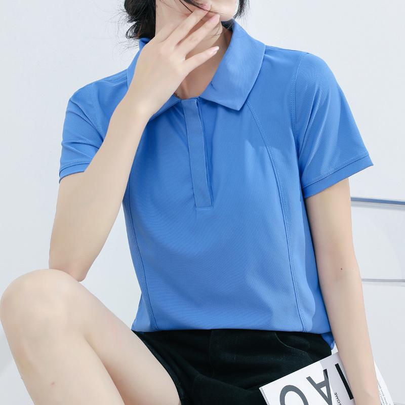 New Summer Casual Age-reducing Short-sleeved T-shirt for Women Simple Texture Sports Thin Women's Polo T-shirt