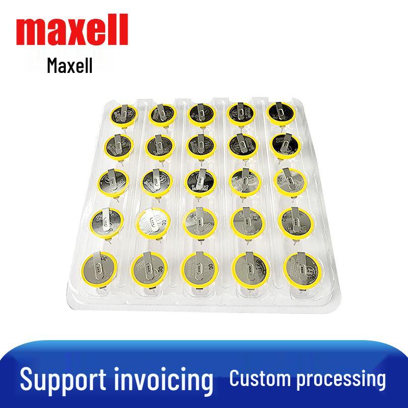 Maxell CR2032H Button Cell with Horizontal Solder Tabs for Motherboards and Sensors