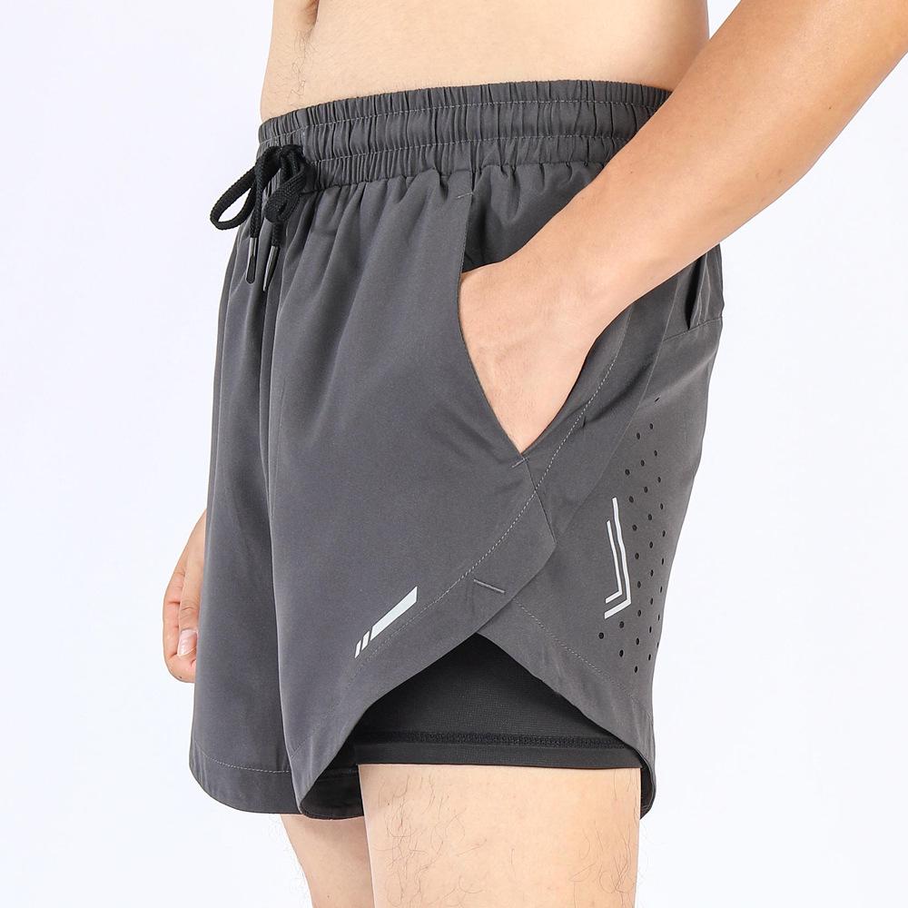 Herren Sommer Doppellagige Schnelltrocknende Lauf- & Basketballshorts