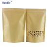 HKZ-139 Stand-Up Kraft Paper Window Self-Sealing Bags