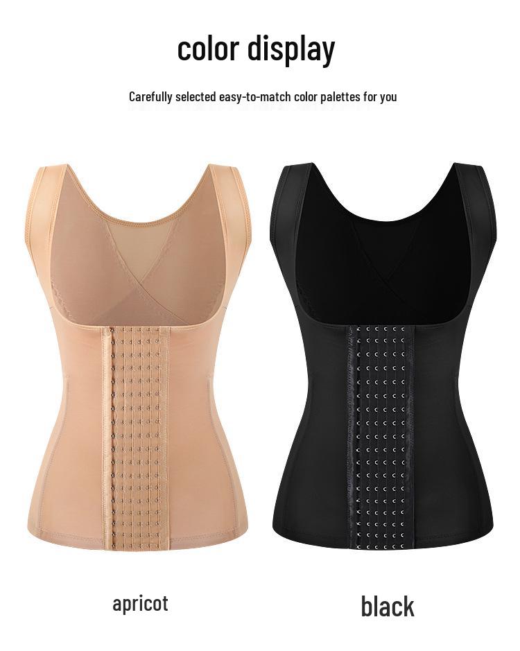 Postpartum Tummy Control Push-Up Corset Vest: Six-Row Hook Body Shaper for Women
