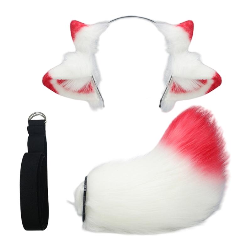 Sheep Ear Headband and Sheep Tail Set Halloween Sheep Costume Accessories for Kid Adult Halloween Christmas Cosplay