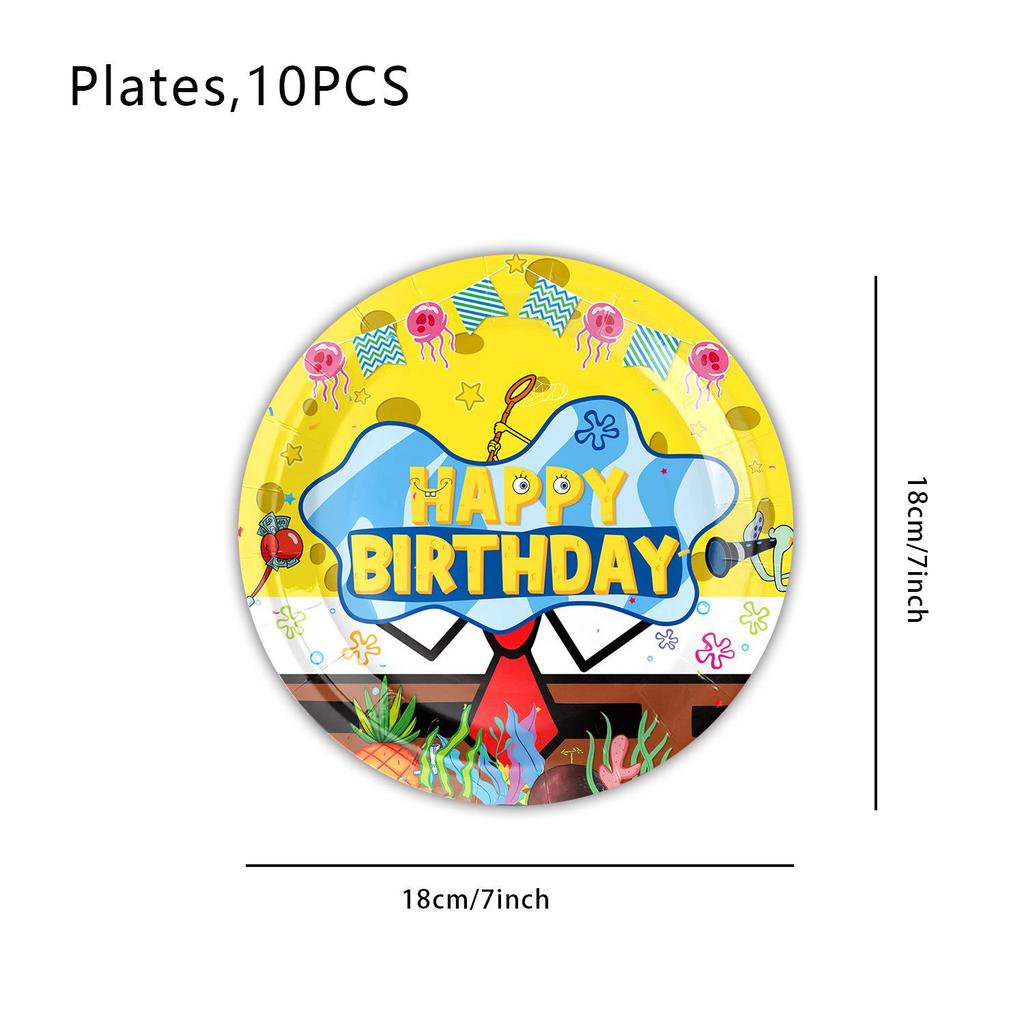 SpongeBob & Patrick Star Underwater Theme Birthday Napkins - Disposable Party Tableware