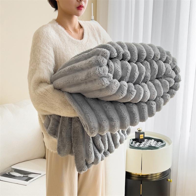 Rabbit Plush Blanket Multifunctional Nap Blanket Falei Plush Office Blanket Sofa Car Cover Blanket